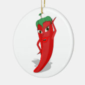 Red Hot Pepper Diva Keramisch Ornament (Links)
