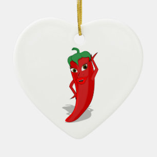 Red Hot Pepper Diva Keramisch Ornament