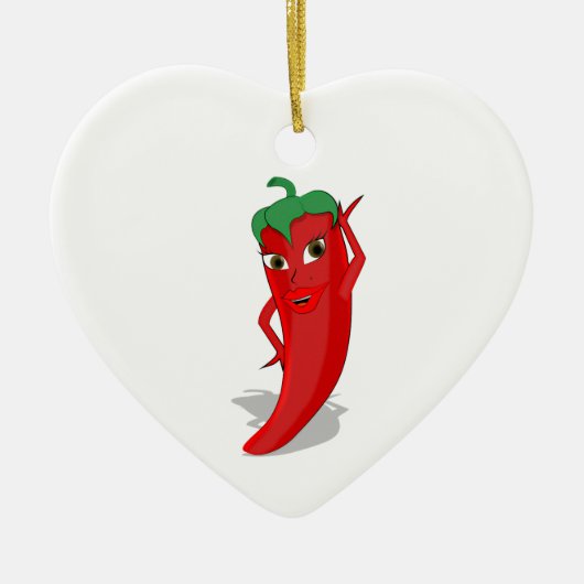 Red Hot Pepper Diva Keramisch Ornament (Voorkant)