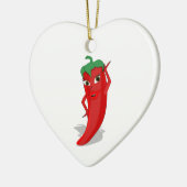 Red Hot Pepper Diva Keramisch Ornament (Links)