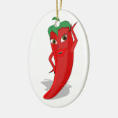 Red Hot Pepper Diva Keramisch Ornament (Links)