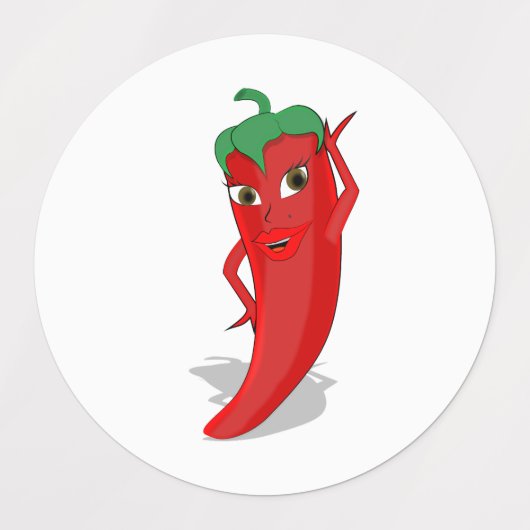 Red Hot Pepper Diva Labels (Design 2)