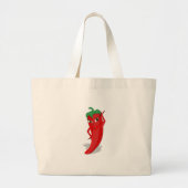 Red Hot Pepper Diva Large Grote Tote Bag (Voorkant)