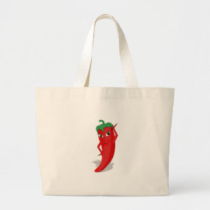Red Hot Pepper Diva Large Grote Tote Bag
