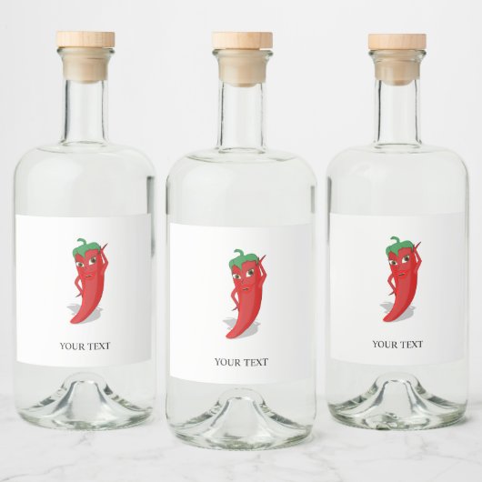 Red Hot Pepper Diva Likeurfles Etiket (Flessen)