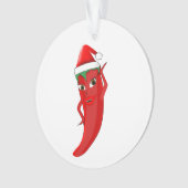 Red Hot Pepper Diva met Santas-Pet Ornament (voorkant)