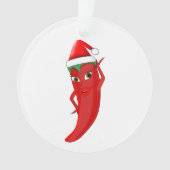 Red Hot Pepper Diva met Santas-Pet Ornament (voorkant)
