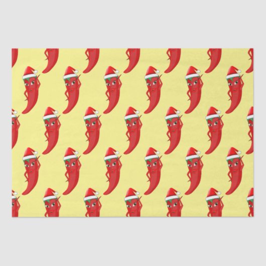 Red Hot Pepper Diva met Santas-Pet Tissuepapier (Voorkant)