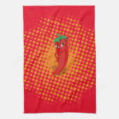 Red Hot Pepper Diva Oranje Stippen Theedoek (Verticaal)