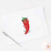 Red Hot Pepper Diva Ovale Sticker (Envelop)