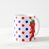 Red Hot Pepper Diva Red Blue Polka Dots Coffee Mok (Voorkant rechts)