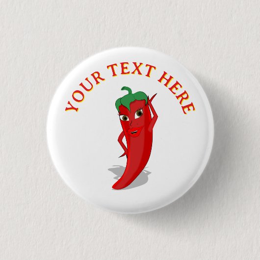Red Hot Pepper Diva Ronde Button 3,2 Cm (Voorkant)