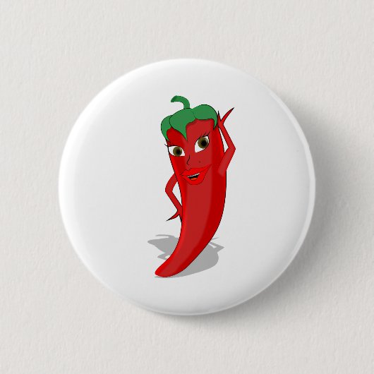 Red Hot Pepper Diva Ronde Button 5,7 Cm (Voorkant)