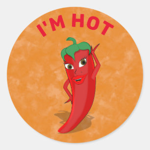 Red Hot Pepper Diva Ronde Sticker