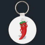 Red Hot Pepper Diva Sleutelhanger<br><div class="desc">Een rode en hete peper cartoon. Oorspronkelijk ontwerp. Aangepaste sleutelketens. Cadeauidee.</div>