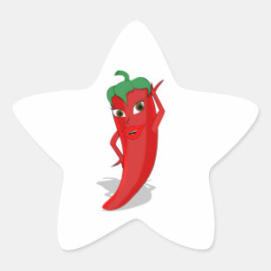 Red Hot Pepper Diva Ster Sticker