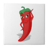 Red Hot Pepper Diva Tegeltje (Voorkant)
