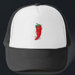 Red Hot Pepper Diva Trucker Pet<br><div class="desc">Een rode en hete peper cartoon. Oorspronkelijk ontwerp. Aangepaste vrachtwagenhoeden. Cadeauidee.</div>
