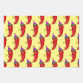 Red Hot Pepper Diva Verjaardagsviering Custom Inpakpapier Vel (Voorkant 2)