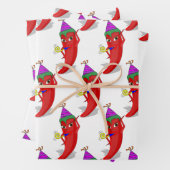 Red Hot Pepper Diva Verjaardagsviering Custom Inpakpapier Vel (In situ)