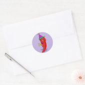 Red Hot Pepper Diva Verjaardagsviering Custom Ronde Sticker (Envelop)