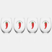 Red Hot Pepper Diva Wijnglas Zonder Voet (Voorkant)