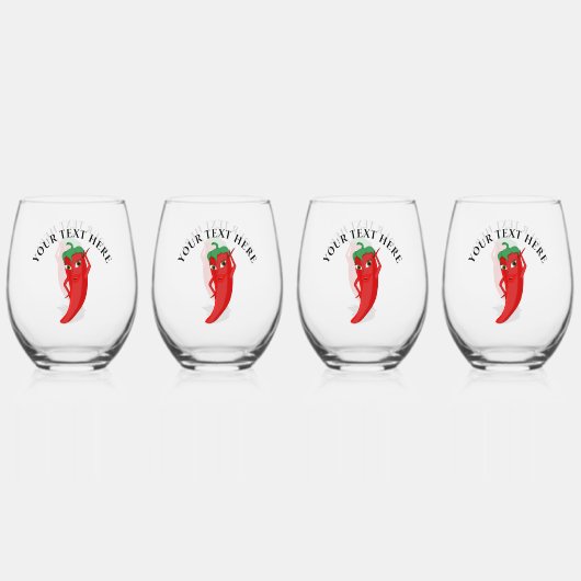 Red Hot Pepper Diva Wijnglas Zonder Voet (Achterkant)