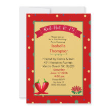 Red Hot Peppers 70th Birthday Invitation