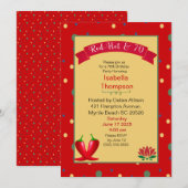 Red Hot Peppers 70th Birthday Invitation Kaart (Voorkant / Achterkant)