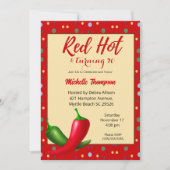 Red Hot Peppers 70th Birthday Invitation Kaart (Voorkant)