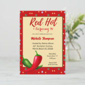 Red Hot Peppers 70th Birthday Invitation Kaart (Staand voorkant)