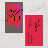 Red Hot Pink Ink Paint Splash Visitekaartje (Voorkant / Achterkant)