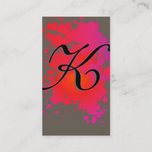 Red Hot Pink Ink Paint Splash Visitekaartje (Voorkant)