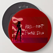 Red Hot Punk Diva Ronde Button 6,0 Cm (Voorkant /achterkant)