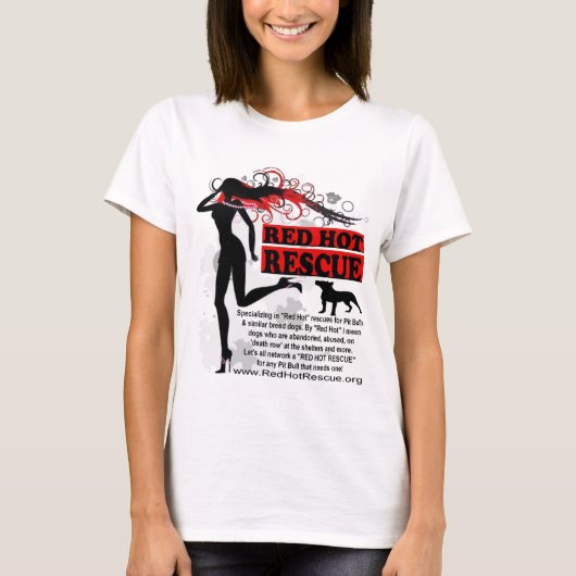 Red Hot Rescue Shirt-ontwerp - Grote Logo op voorz T-shirt (Voorkant)