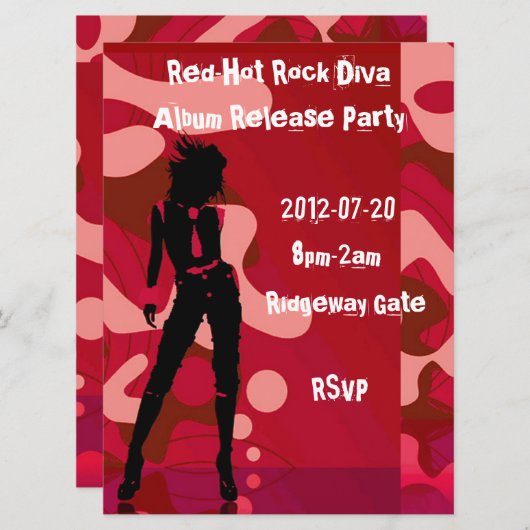 Red Hot Rock Diva III Kaart (Voorkant / Achterkant)