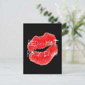 Red Hot Rock Diva Lips IV Briefkaart (Staand voorkant)