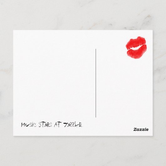 Red Hot Rock Diva Lips IV Briefkaart (Achterkant)