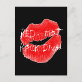 Red Hot Rock Diva Lips IV Briefkaart (Voorkant)