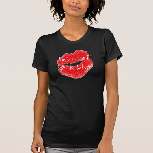 Red Hot Rock Diva Lips T-shirt (Voorkant)