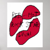 Red Hot Rock Star Diva Lips I Poster (Voorkant)
