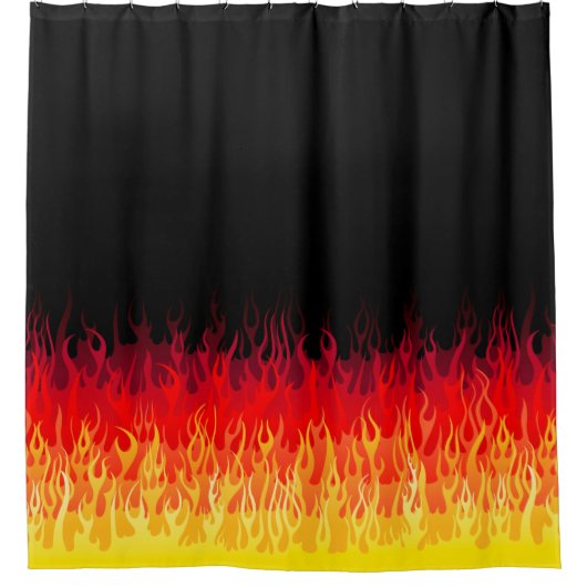Red Hot Rod Flames Douchegordijn (Voorkant)