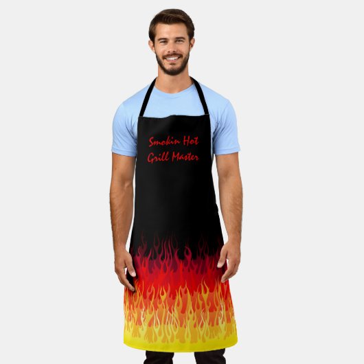 Red Hot Rod Flames - Rokin Hot Grill Master Schort (Gedragen)