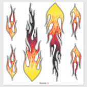 Red Hot Rod Flames Sticker (Vel)