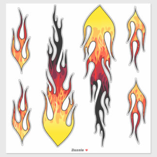 Red Hot Rod Flames Sticker