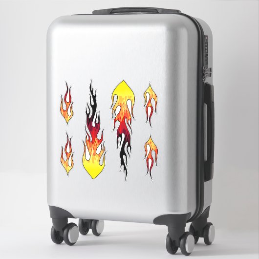 Red Hot Rod Flames Sticker (Koffer)