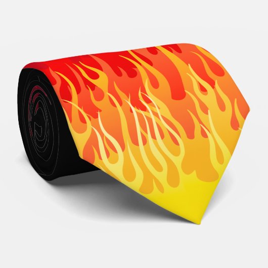 Red Hot Rod Flames Stropdas (Opgerold)