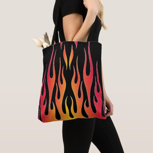Red Hot Rod Flames Tote Bag (Dichtbij)