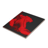 Red Hot Rosebud Floral Art Tegeltje (Zijkant)