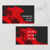 Red Hot Rosebud Floral Art Visitekaartje (Voorkant / Achterkant)